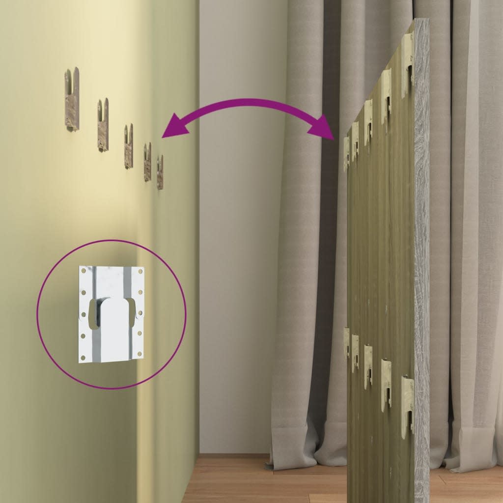 Κεφαλάρι Κρεβατιού με Κομοδίνα Γκρι Sonoma Επεξεργασμένο Ξύλο - PAKOBAZAAR