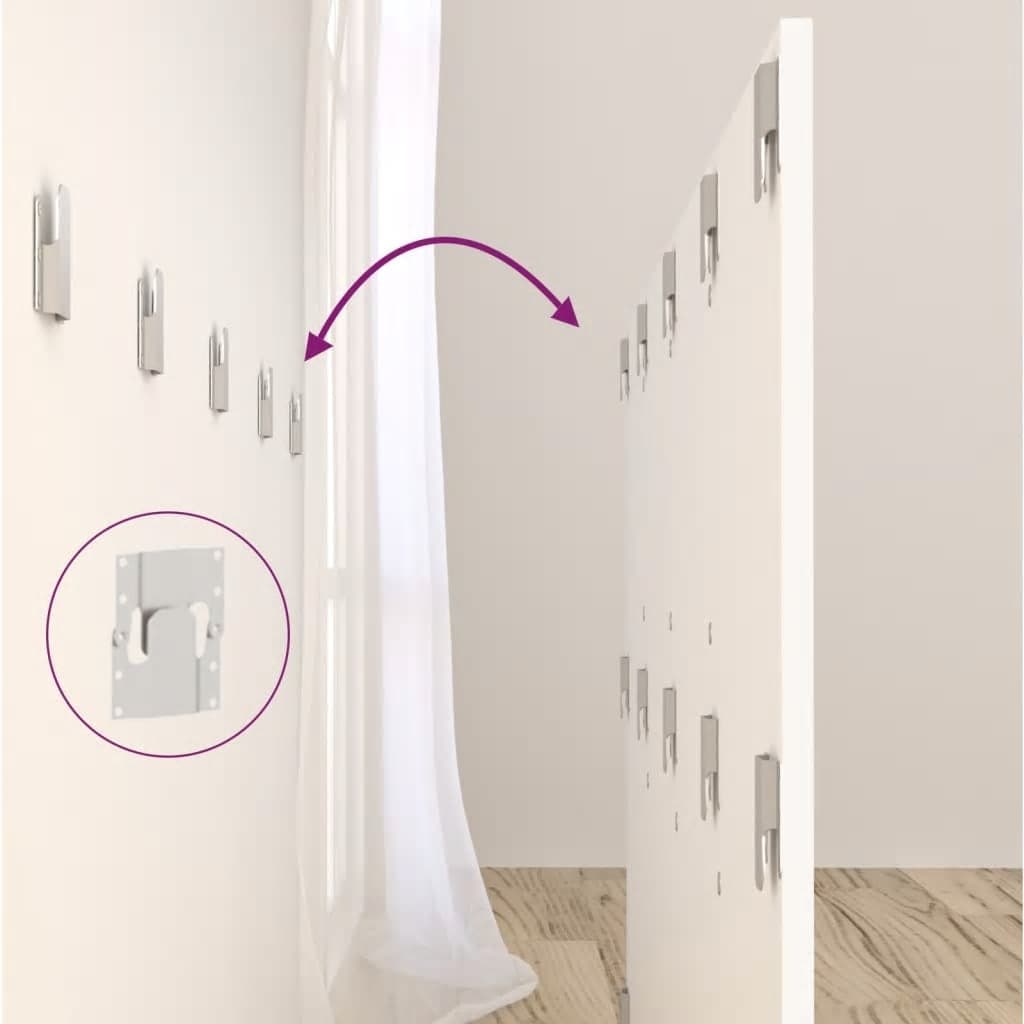 Κεφαλάρι Κρεβατιού με Κομοδίνα Λευκό από Επεξεργασμένο Ξύλο - PAKOBAZAAR