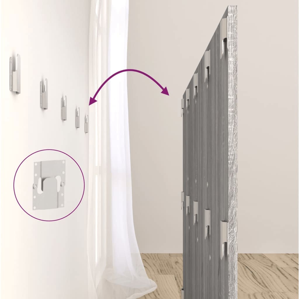 Κεφαλάρι Κρεβατιού με Κομοδίνα Γκρι Sonoma Επεξεργασμένο Ξύλο - PAKOBAZAAR