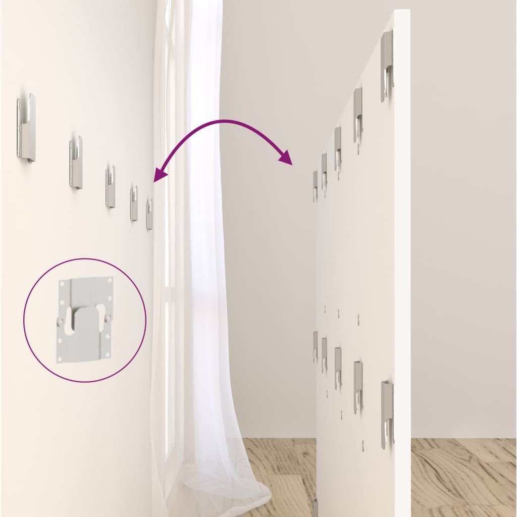 Κεφαλάρι Κρεβατιού με Κομοδίνα Λευκό από Επεξεργασμένο Ξύλο - PAKOBAZAAR