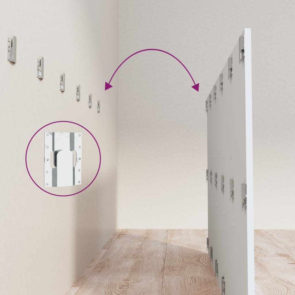 Κεφαλάρι Κρεβατιού με Κομοδίνα Λευκό από Επεξεργασμένο Ξύλο - PAKOBAZAAR