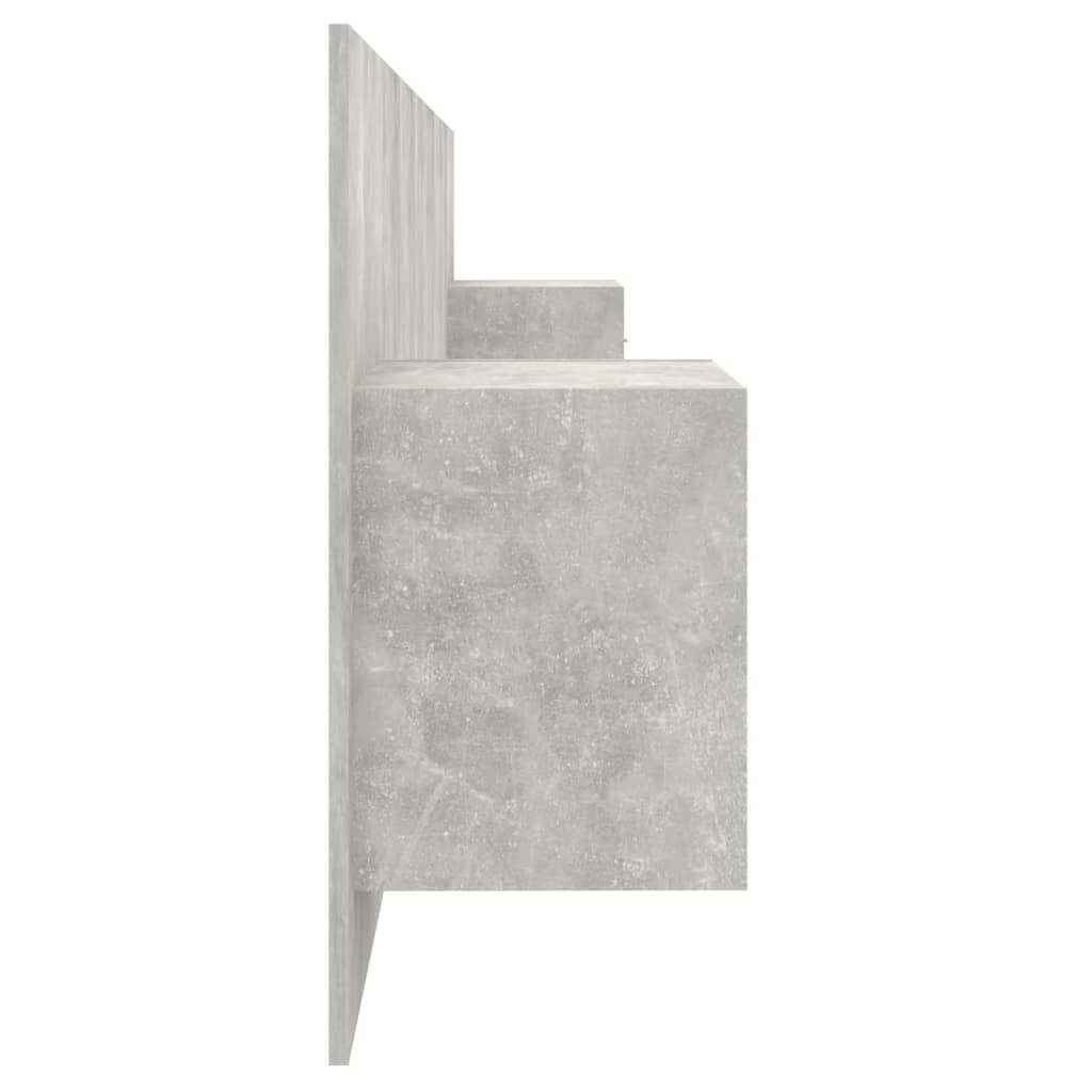 Κεφαλάρι Κρεβατιού με Κομοδίνα Γκρι Σκυροδέματος Επεξεργ. Ξύλο - PAKOBAZAAR