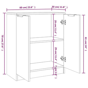 Ντουλάπια 2 τεμ. Γκρι Σκυροδέματος 60x30x70 εκ. Επεξεργ. Ξύλο - PAKOBAZAAR