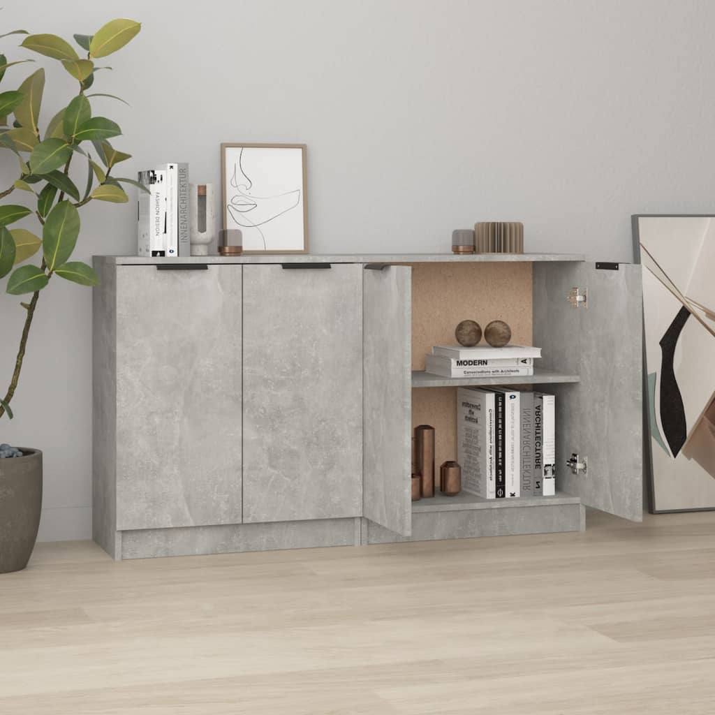 Ντουλάπια 2 τεμ. Γκρι Σκυροδέματος 60x30x70 εκ. Επεξεργ. Ξύλο - PAKOBAZAAR
