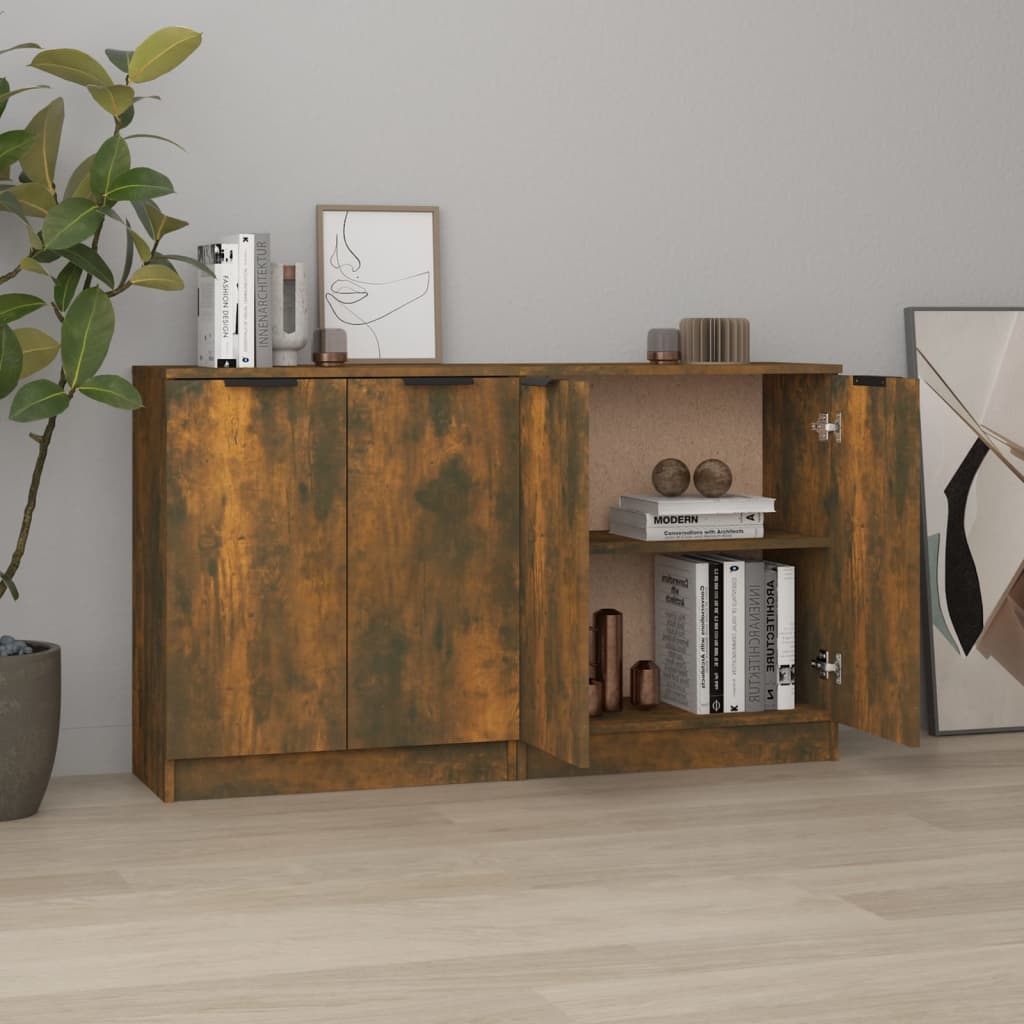 Ντουλάπια 2 τεμ. Καπνιστή δρυς 60x30x70 εκ. Επεξεργασμένο Ξύλο - PAKOBAZAAR