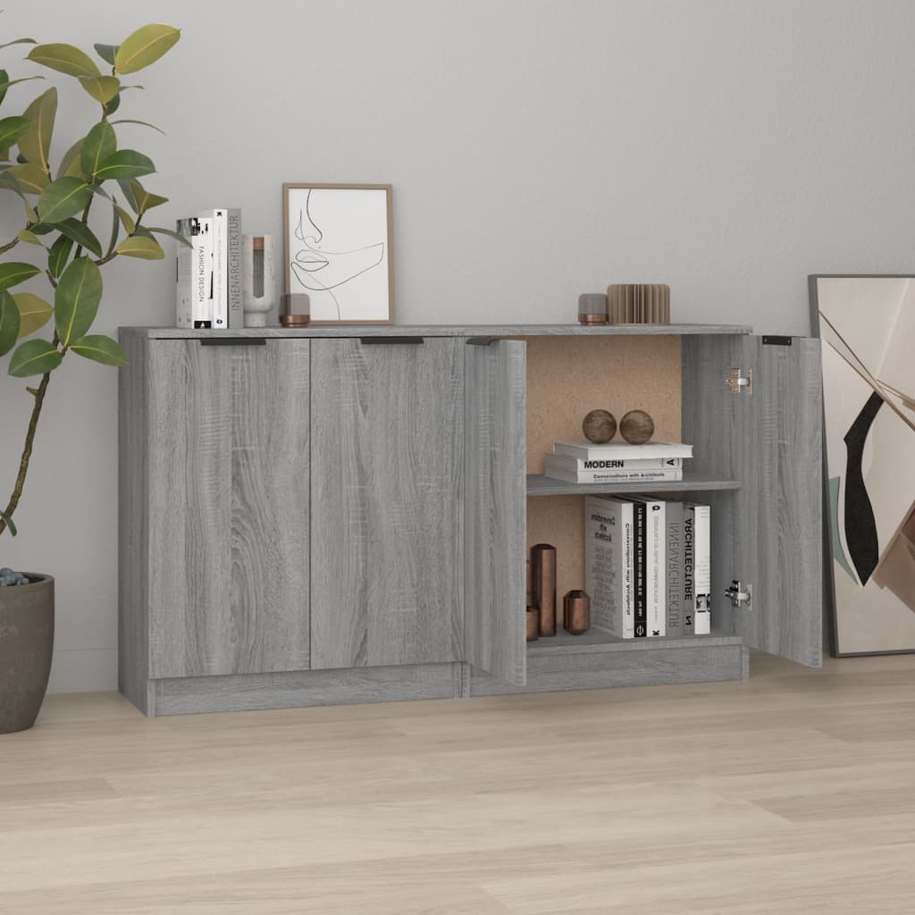 Ντουλάπι 2 τεμ. Γκρι Sonoma 60x30x70 εκ. από Επεξεργασμένο Ξύλο - PAKOBAZAAR