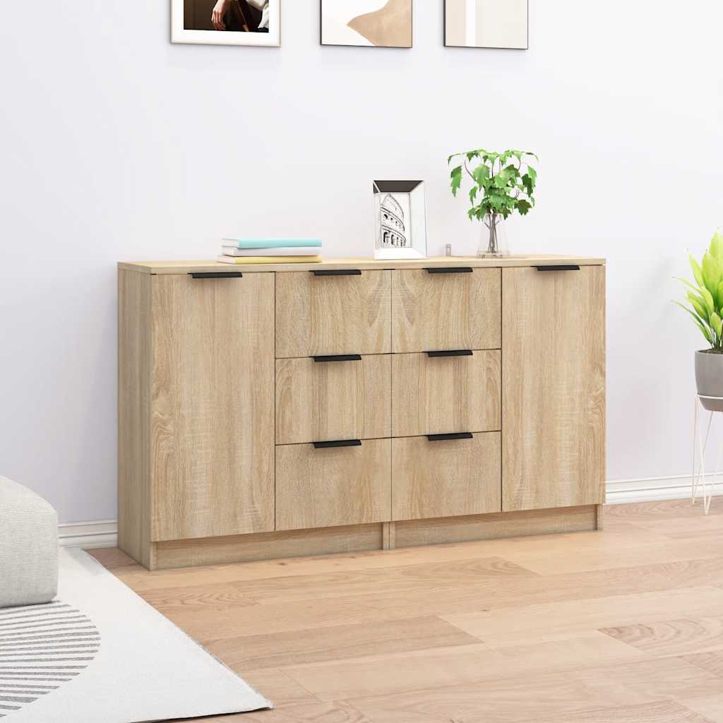 Ντουλάπια 2 τεμ. Sonoma Δρυς 60x30x70 εκ. Επεξεργασμένο Ξύλο - PAKOBAZAAR
