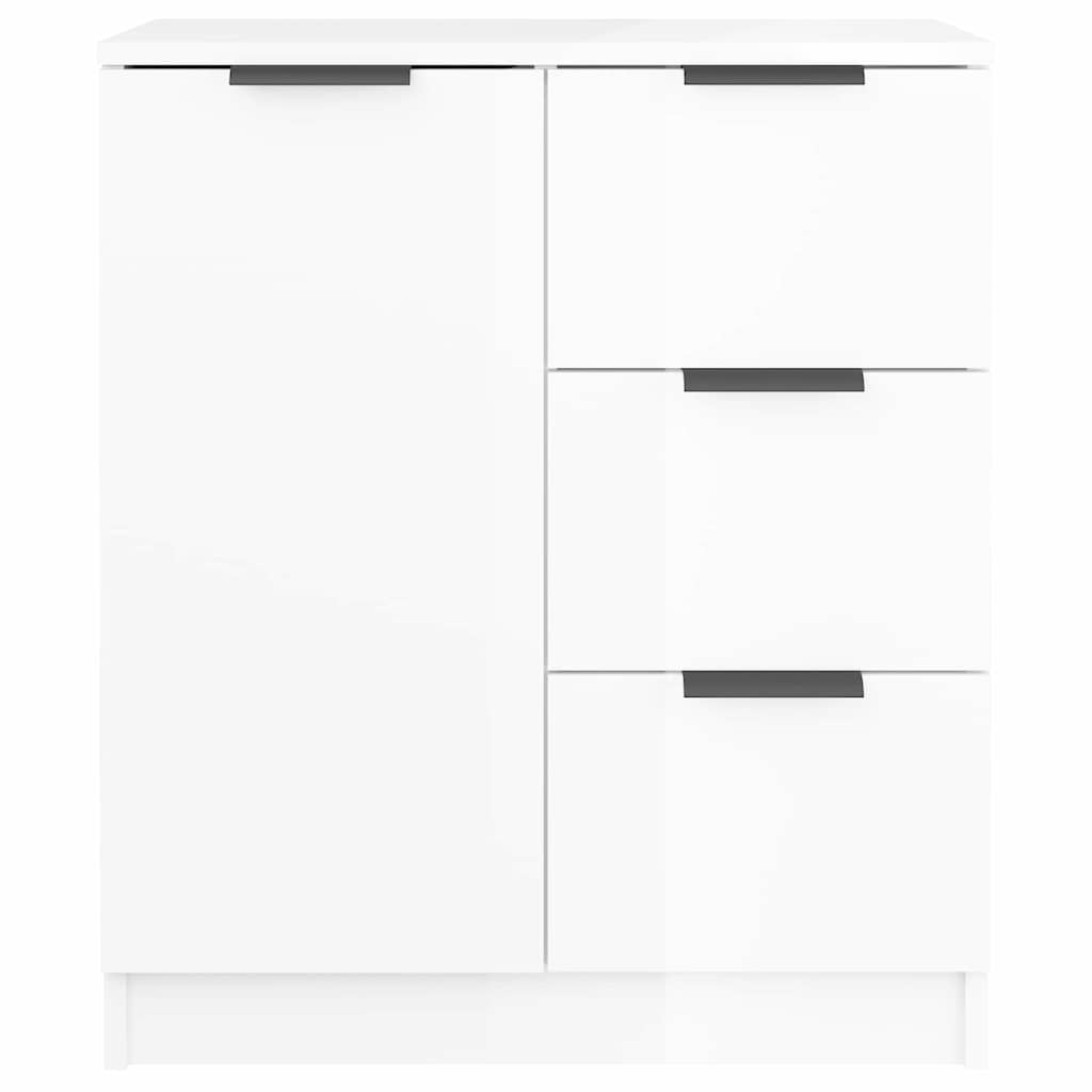 Ντουλάπια 2 τεμ. Γυαλιστερό Λευκό 60x30x70εκ.Επεξεργασμένο Ξύλο - Pakobazaar