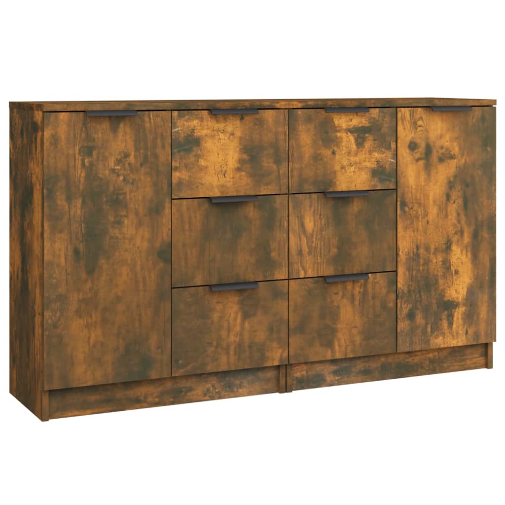 Ντουλάπια 2 τεμ. Καπνιστή δρυς 60x30x70 εκ. Επεξεργασμένο Ξύλο - PAKOBAZAAR