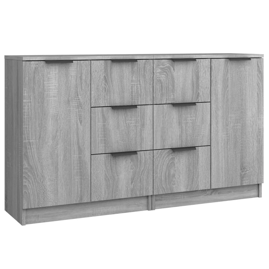 Ντουλάπι 2 τεμ. Γκρι Sonoma 60x30x70 εκ. από Επεξεργασμένο Ξύλο - PAKOBAZAAR