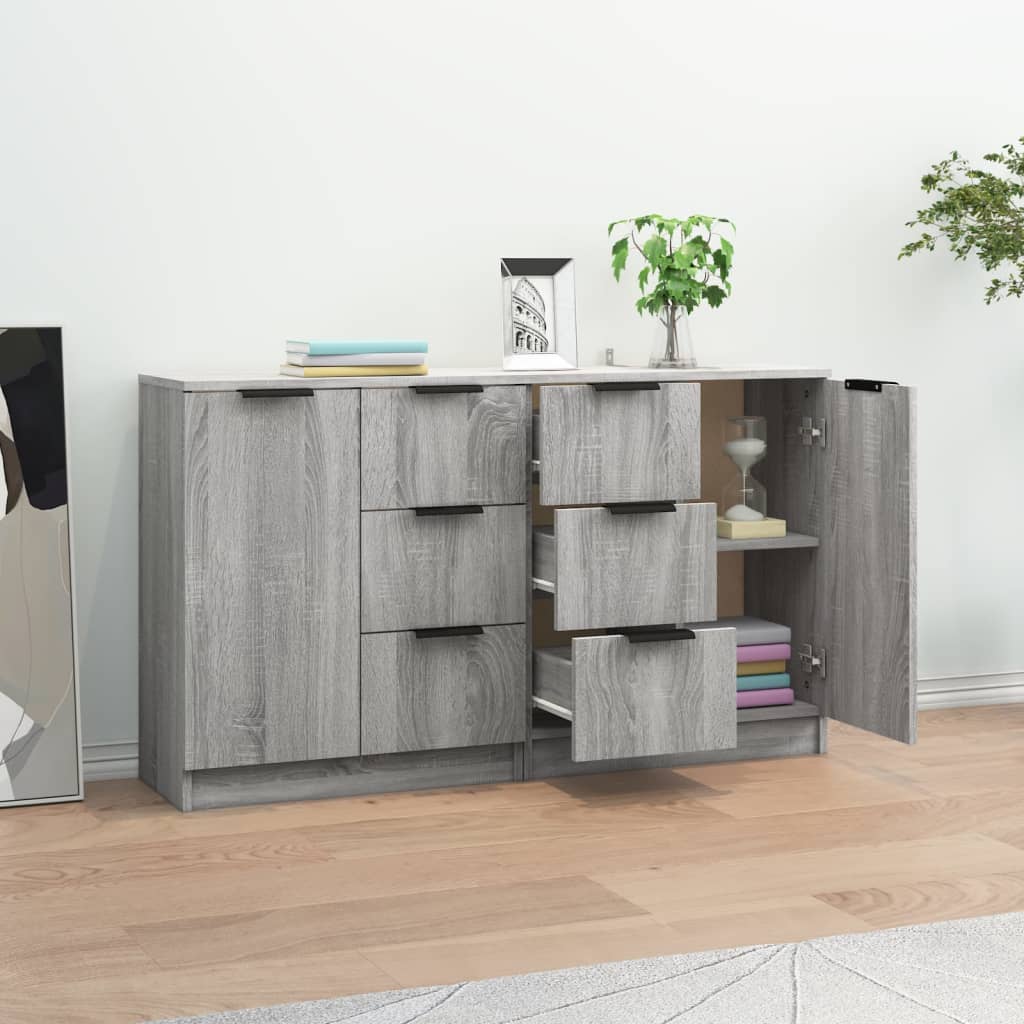 Ντουλάπι 2 τεμ. Γκρι Sonoma 60x30x70 εκ. από Επεξεργασμένο Ξύλο - PAKOBAZAAR