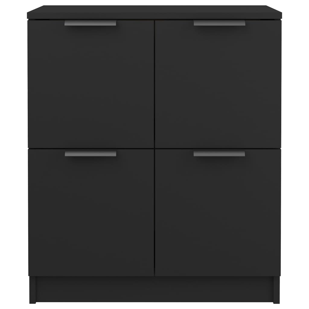 Ντουλάπια 2 τεμ. Μαύρα 60x30x70 εκ. Επεξεργασμένο Ξύλο - PAKOBAZAAR