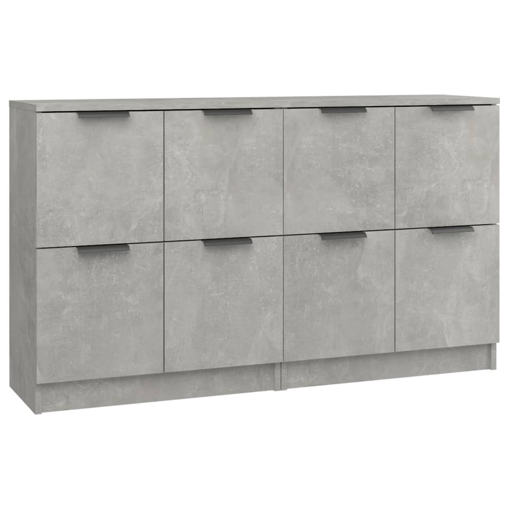 Ντουλάπια 2 τεμ. Γκρι Σκυροδέματος 60x30x70 εκ. Επεξεργ. Ξύλο - PAKOBAZAAR