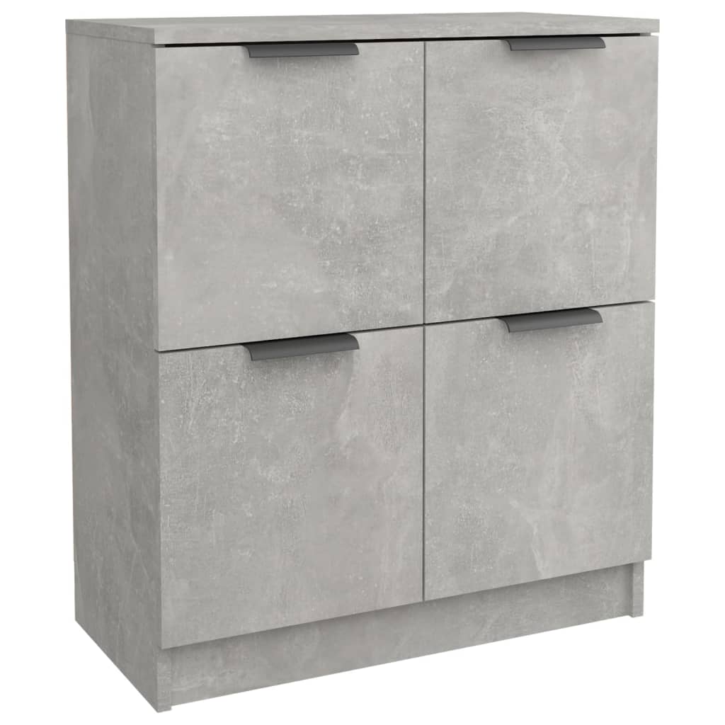 Ντουλάπια 2 τεμ. Γκρι Σκυροδέματος 60x30x70 εκ. Επεξεργ. Ξύλο - PAKOBAZAAR