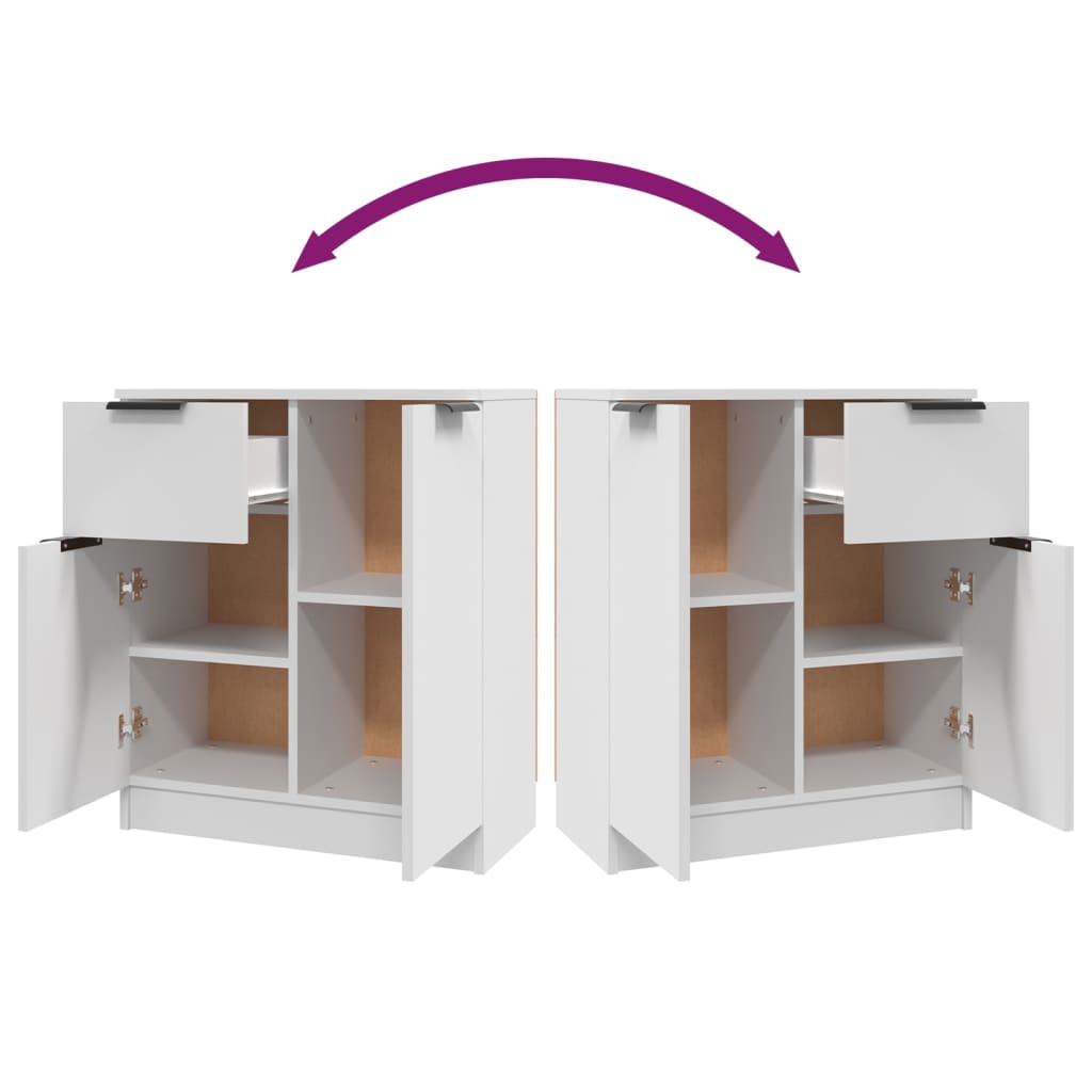 Ντουλάπια 2 τεμ. άσπρο 60x30x70 εκ. Επεξεργασμένο Ξύλο - PAKOBAZAAR