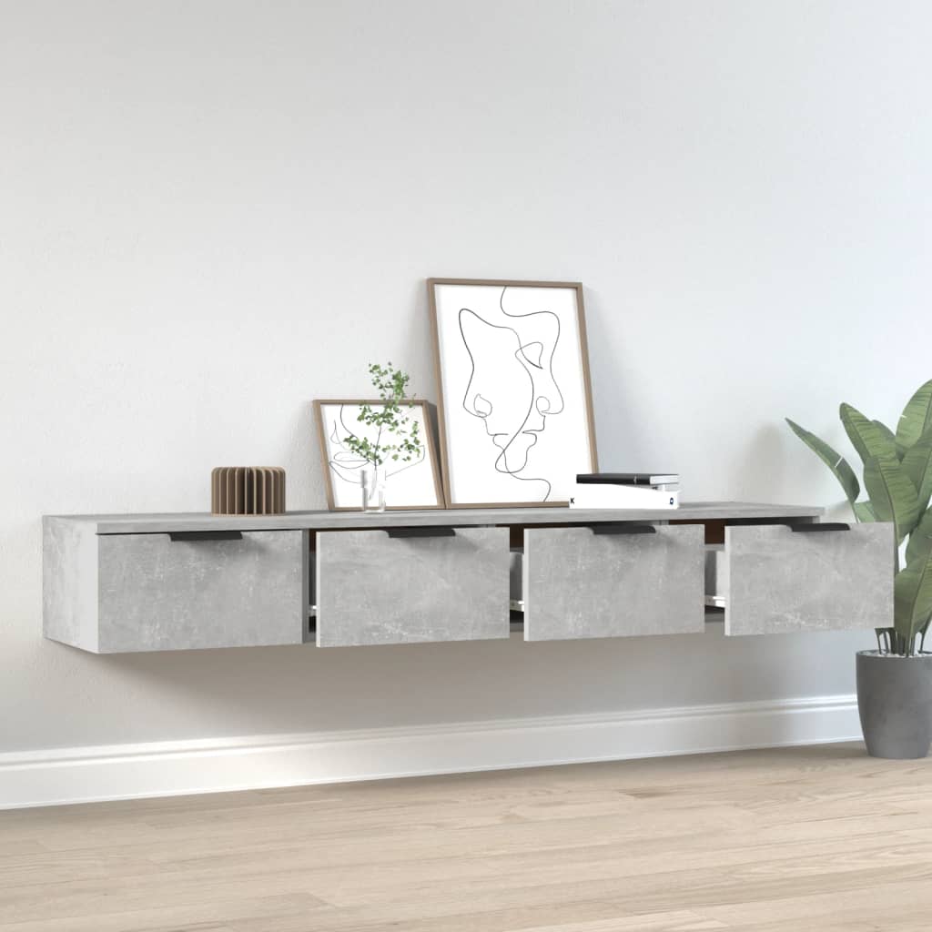 Ντουλάπια Τοίχου 2 τεμ. Γκρι Σκυρ. 68x30x20 εκ. Επεξ. Ξύλο - PAKOBAZAAR
