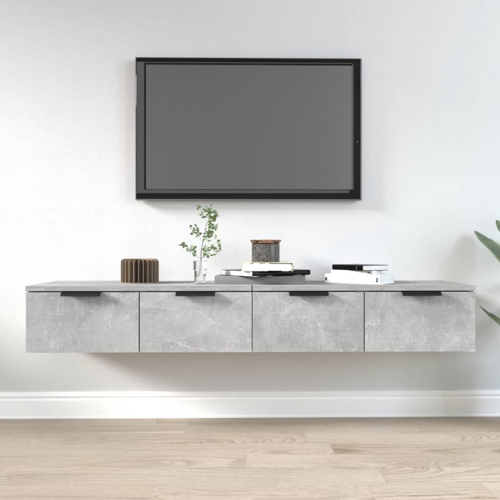 Ντουλάπια Τοίχου 2 τεμ. Γκρι Σκυρ. 68x30x20 εκ. Επεξ. Ξύλο - PAKOBAZAAR