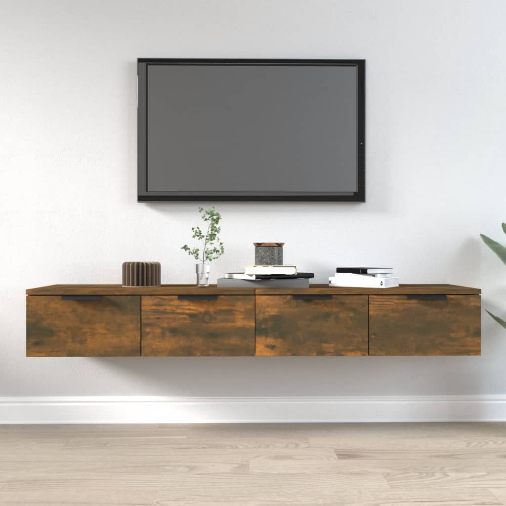 Έπιπλα Τοίχου 2 τεμ. Καπν. Δρυς 68x30x20 εκ. Επ. Ξύλο - PAKOBAZAAR