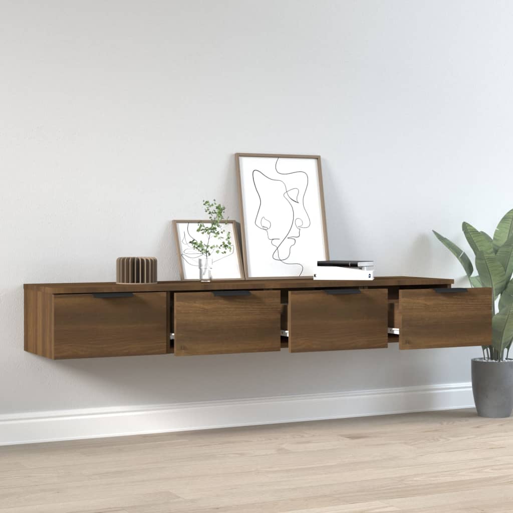 Ντουλάπια Τοίχου 2 τεμ. Καφέ δρυς 68x30x20 εκ. Επεξ. Ξύλο - PAKOBAZAAR