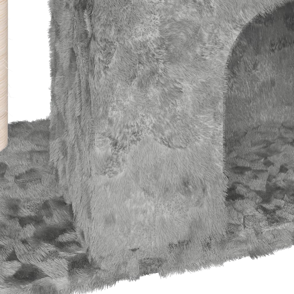 Γατόδεντρο Aνοιχτό Γκρι 51 εκ. με Στύλους Ξυσίματος από Σιζάλ - PAKOBAZAAR