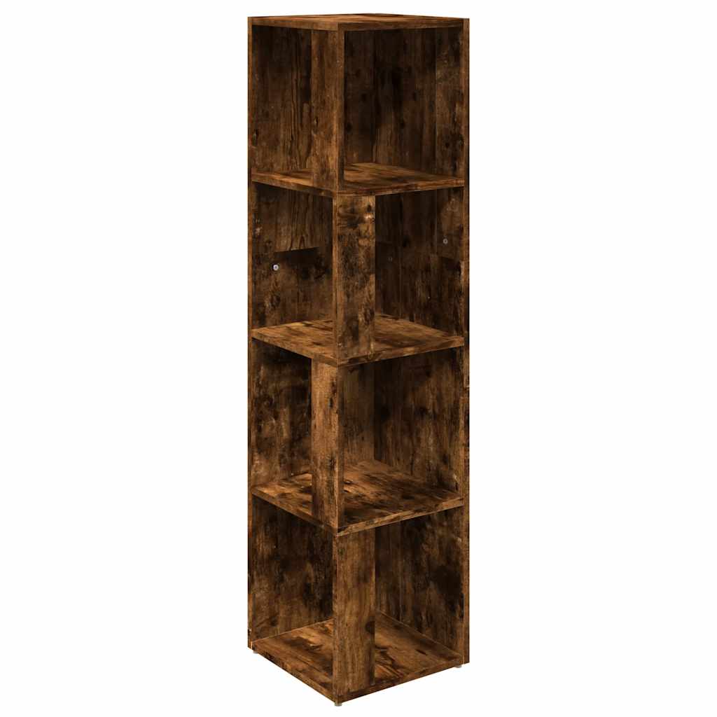 Γωνιακό Έπιπλο Καπνιστή δρυς 33x33x132 εκ. από Επεξεργ. Ξύλο - Pakobazaar