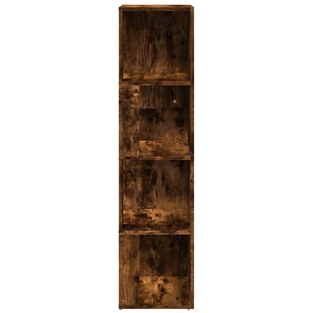 Γωνιακό Έπιπλο Καπνιστή δρυς 33x33x132 εκ. από Επεξεργ. Ξύλο - Pakobazaar