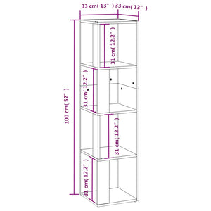 Γωνιακό Έπιπλο Γκρι Sonoma 33x33x132 εκ. από Επεξεργ. Ξύλο