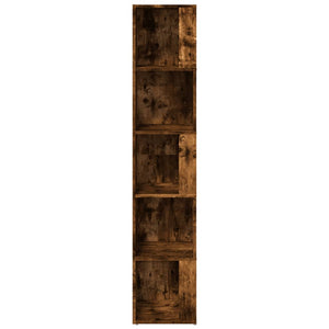 Γωνιακό Έπιπλο Καπνιστή δρυς 33x33x164,5 εκ. από Επεξεργ. Ξύλο