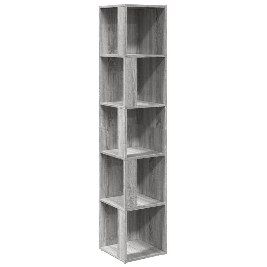 Γωνιακό Έπιπλο Γκρι Sonoma 33x33x164,5 εκ. από Επεξεργ. Ξύλο