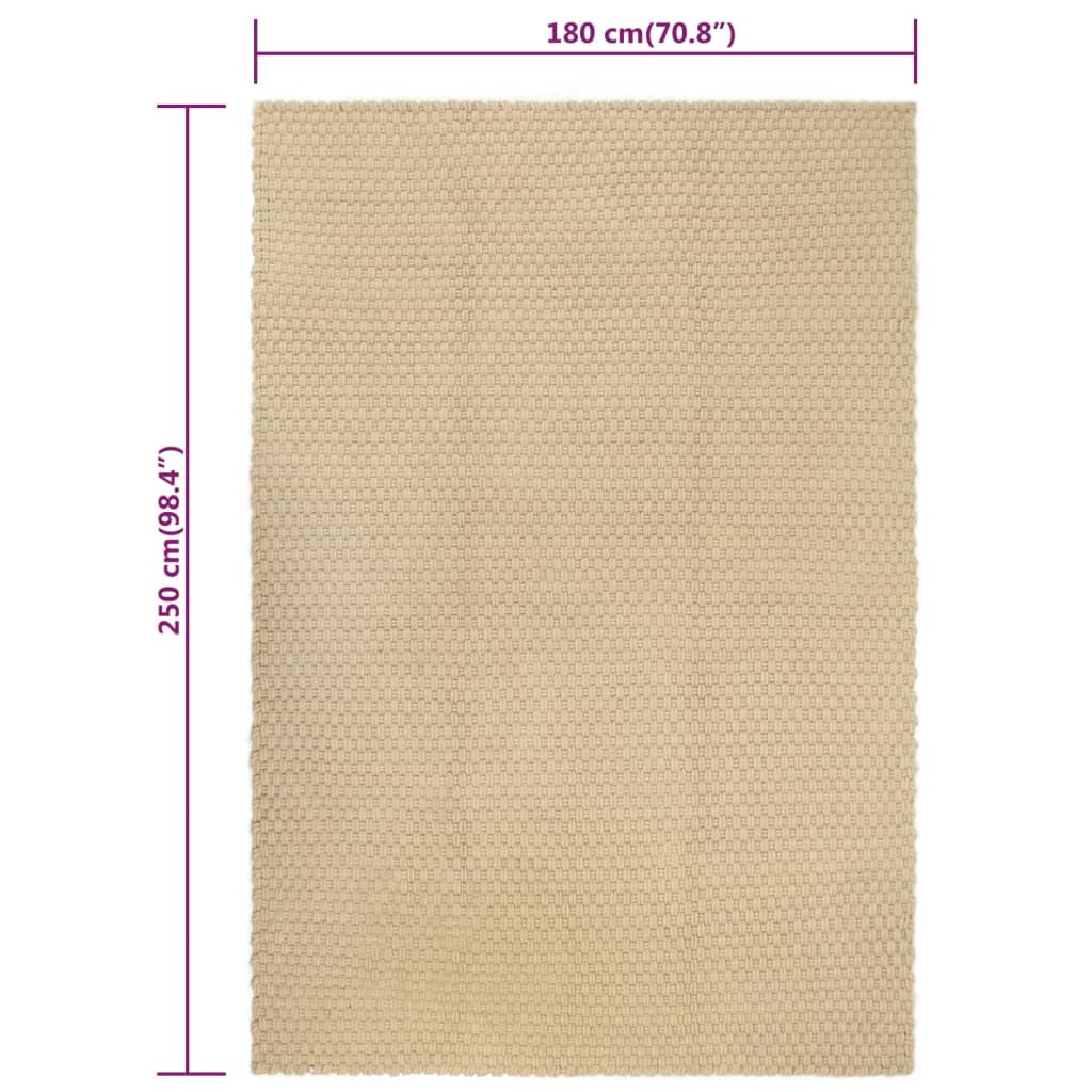 Χαλί Ορθογώνιο Φυσικό 180x250 εκ. Βαμβακερό