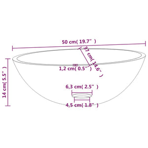 Νιπτήρας Διάφανος 50 x 37 x 14 εκ. Γυάλινος