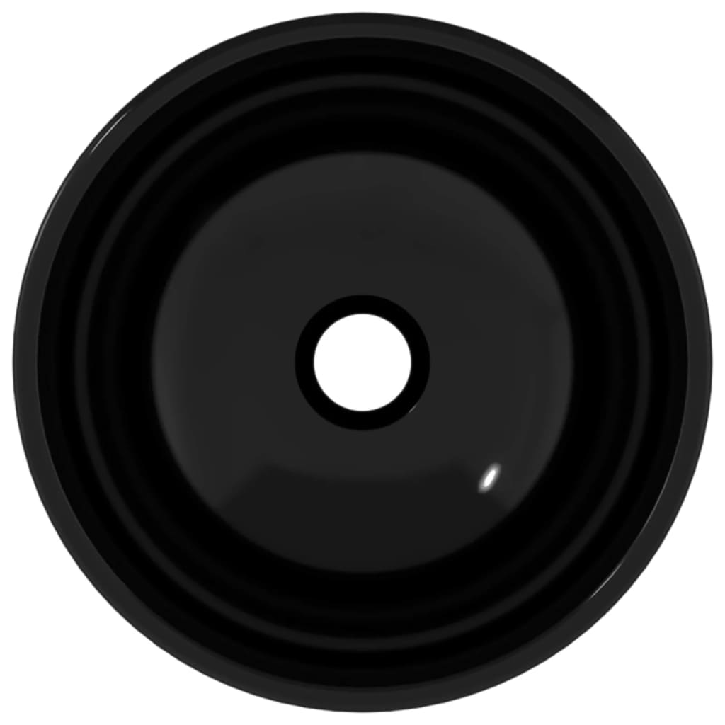 Νιπτήρας Μαύρος 30 x 12 εκ. από Ψημένο Γυαλί