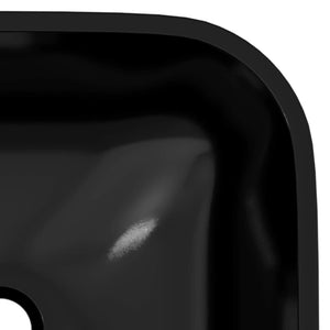 Νιπτήρας Μαύρος 42 x 42 x 14 εκ. Γυάλινος - Pakobazaar