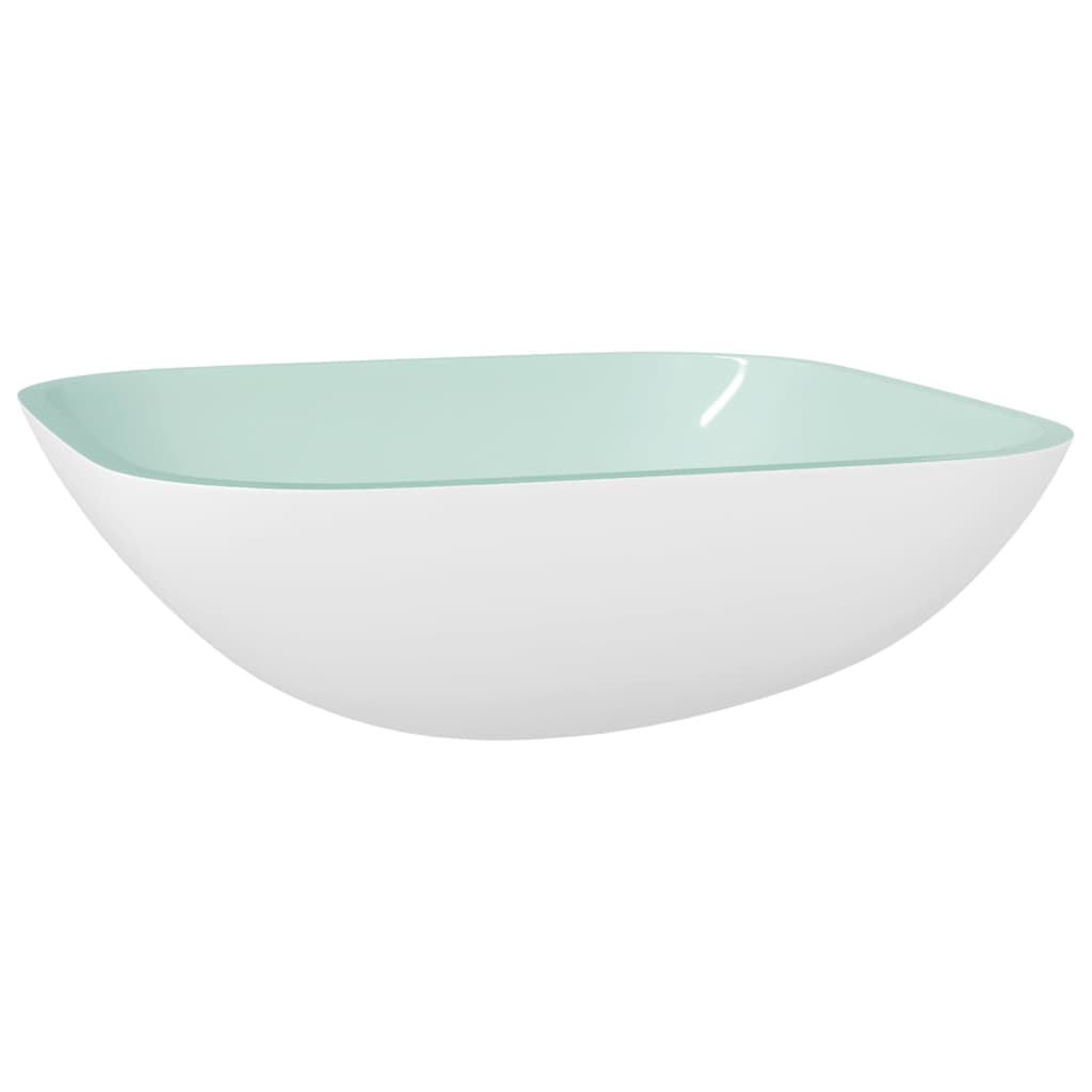 Νιπτήρας Λευκός 42 x 42 x 14 εκ. Γυάλινος - Pakobazaar