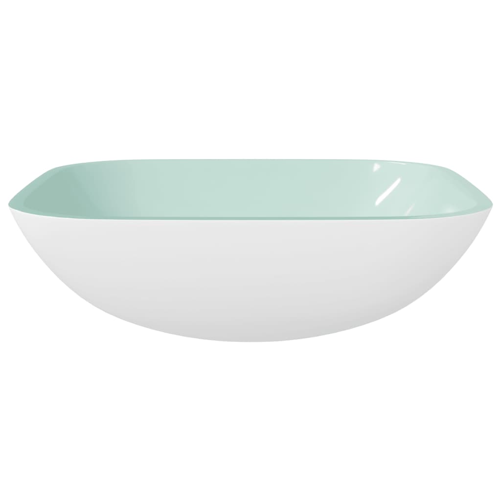 Νιπτήρας Λευκός 42 x 42 x 14 εκ. Γυάλινος - Pakobazaar