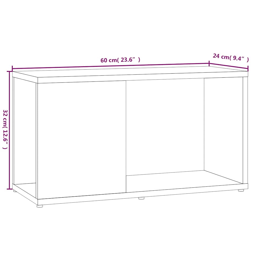 Έπιπλο Τηλεόρασης Καφέ Δρυς 60 x 24 x 32 εκ. Επεξεργασμένο Ξύλο