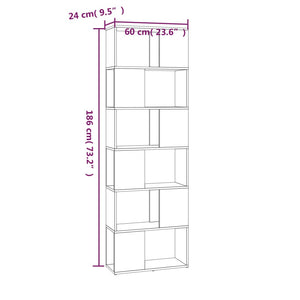 Βιβλιοθήκη/Διαχωριστικό Χώρου Γκρι Sonoma 60 x 24 x 186 εκ. - Pakobazaar