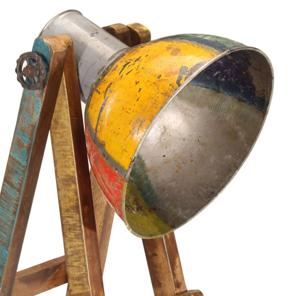 Φωτιστικό Δαπέδου Πολύχρωμο Ε27 από Μασίφ Ξύλο Μάνγκο - Pakobazaar