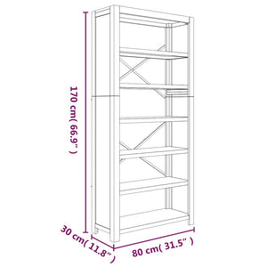 Βιβλιοθήκη με 6 Επίπεδα 80x30x170 εκ. Μασίφ Ξύλο Ακακίας