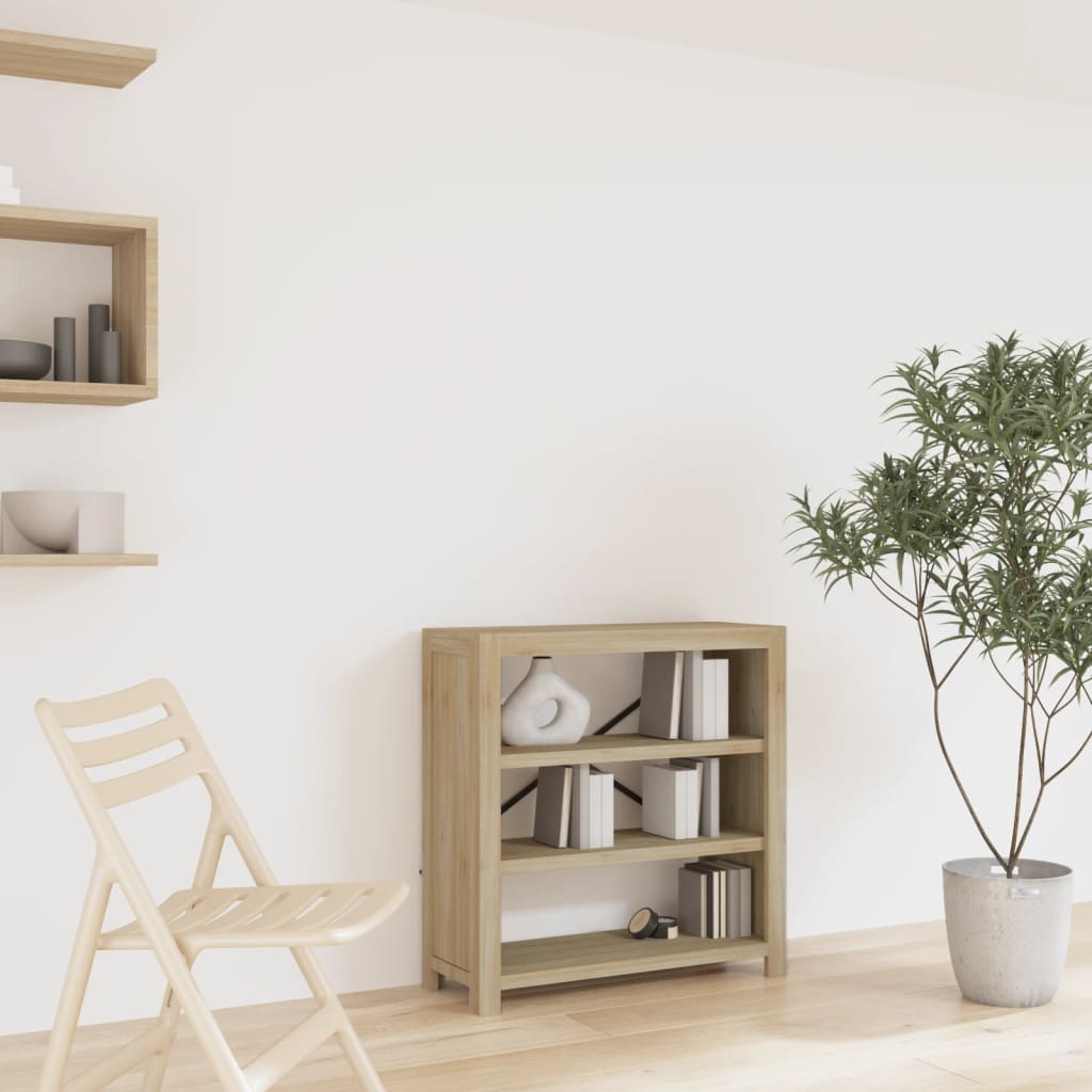 Βιβλιοθήκη με 3 Επίπεδα 80x30x80 εκ. Μασίφ Ξύλο Ακακίας