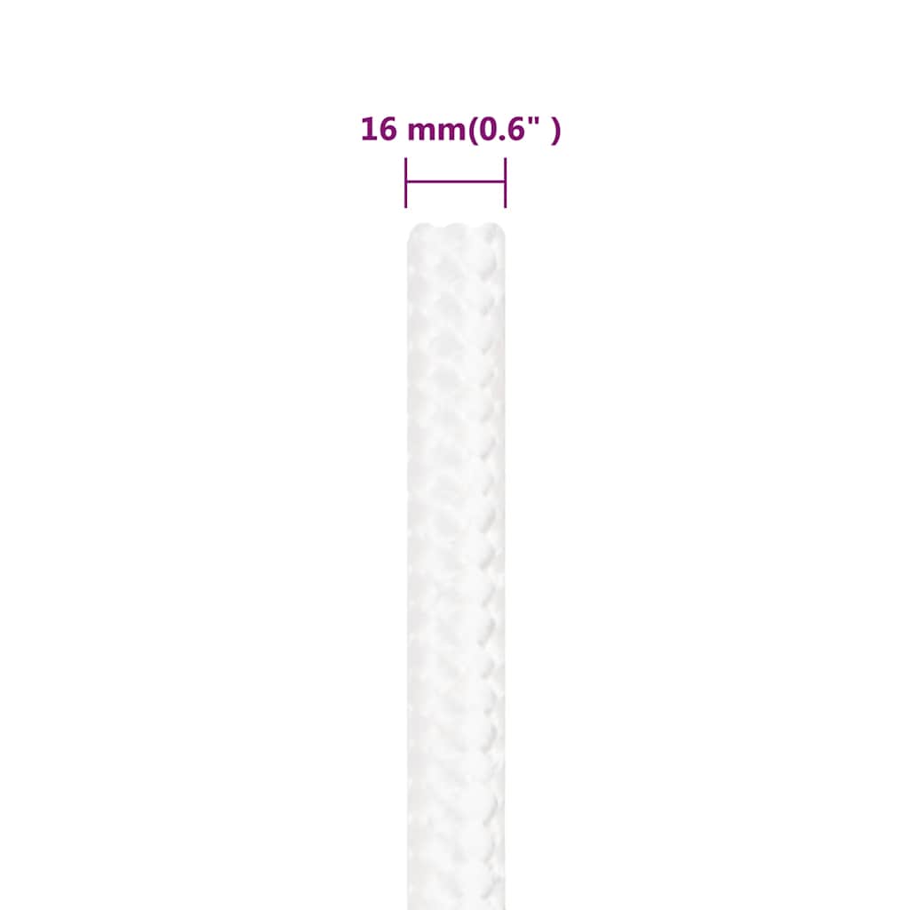 Σχοινί Ναυτιλίας Ολόλευκο 16 χιλ. 100 μ. από Πολυπροπυλένιο - PAKOBAZAAR