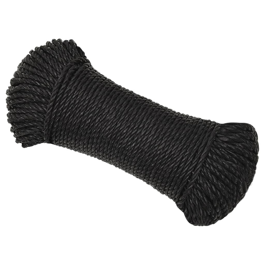 Σχοινί Εργασίας Μαύρο 8 χιλ. 25 μ. από Πολυπροπυλένιο - PAKOBAZAAR