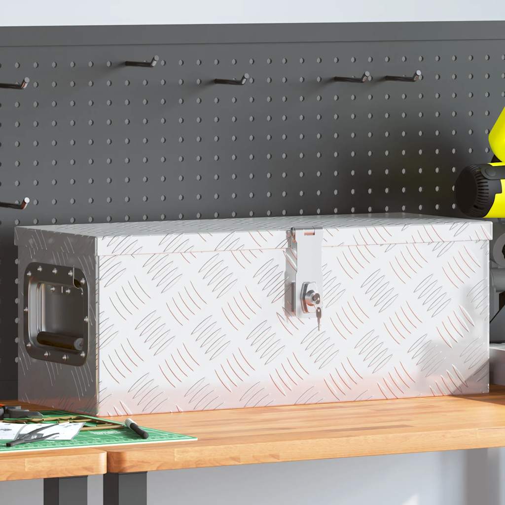 Κουτί Αποθήκευσης Ασημί 60 x 23,5 x 23 εκ. από Αλουμίνιο - PAKOBAZAAR