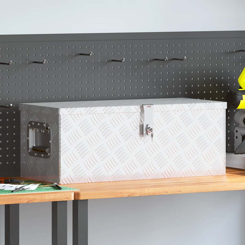 Κουτί Αποθήκευσης Ασημί 70 x 31 x 27 εκ. από Αλουμίνιο - PAKOBAZAAR