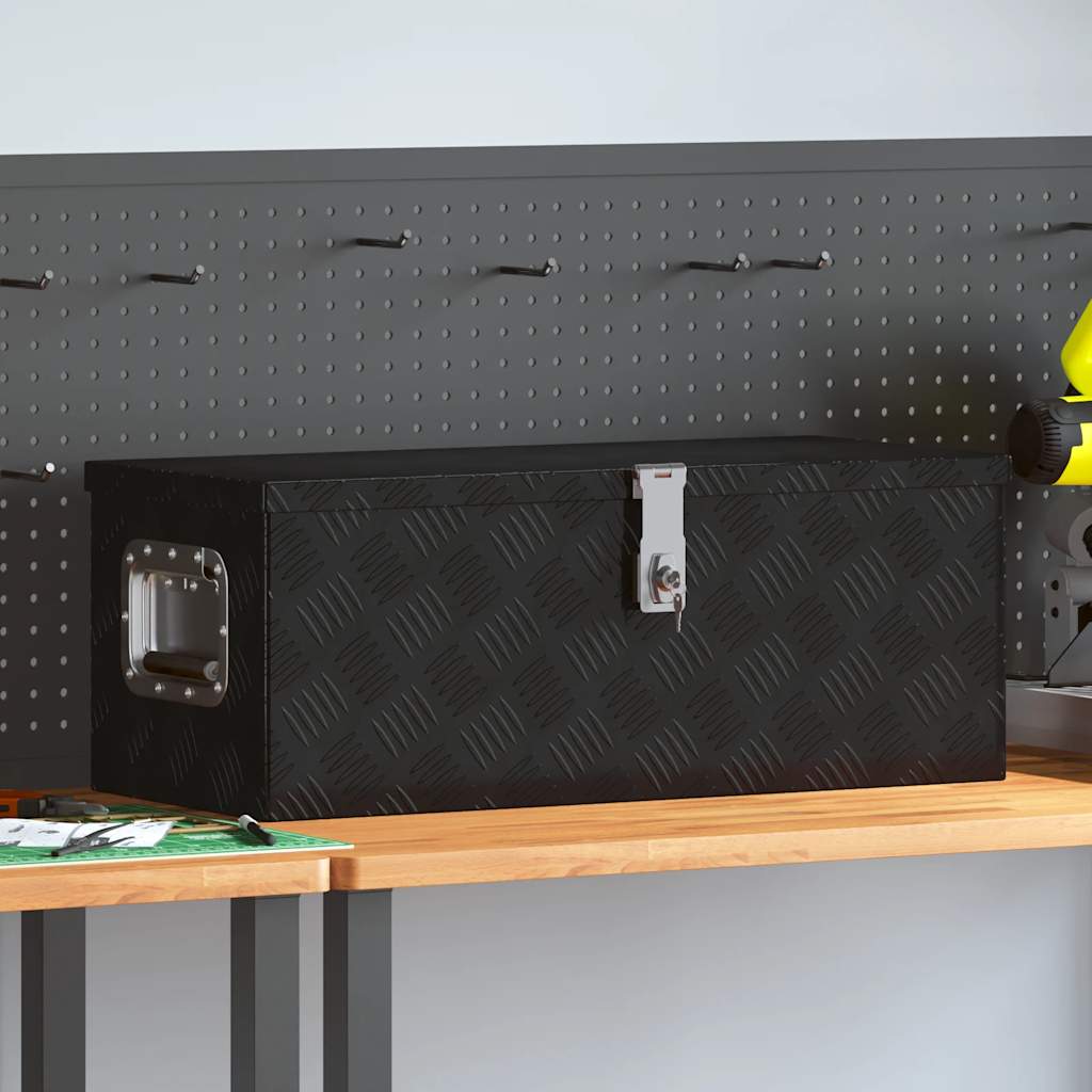 Κουτί Αποθήκευσης Μαύρο 70 x 31 x 27 εκ. από Αλουμίνιο - PAKOBAZAAR