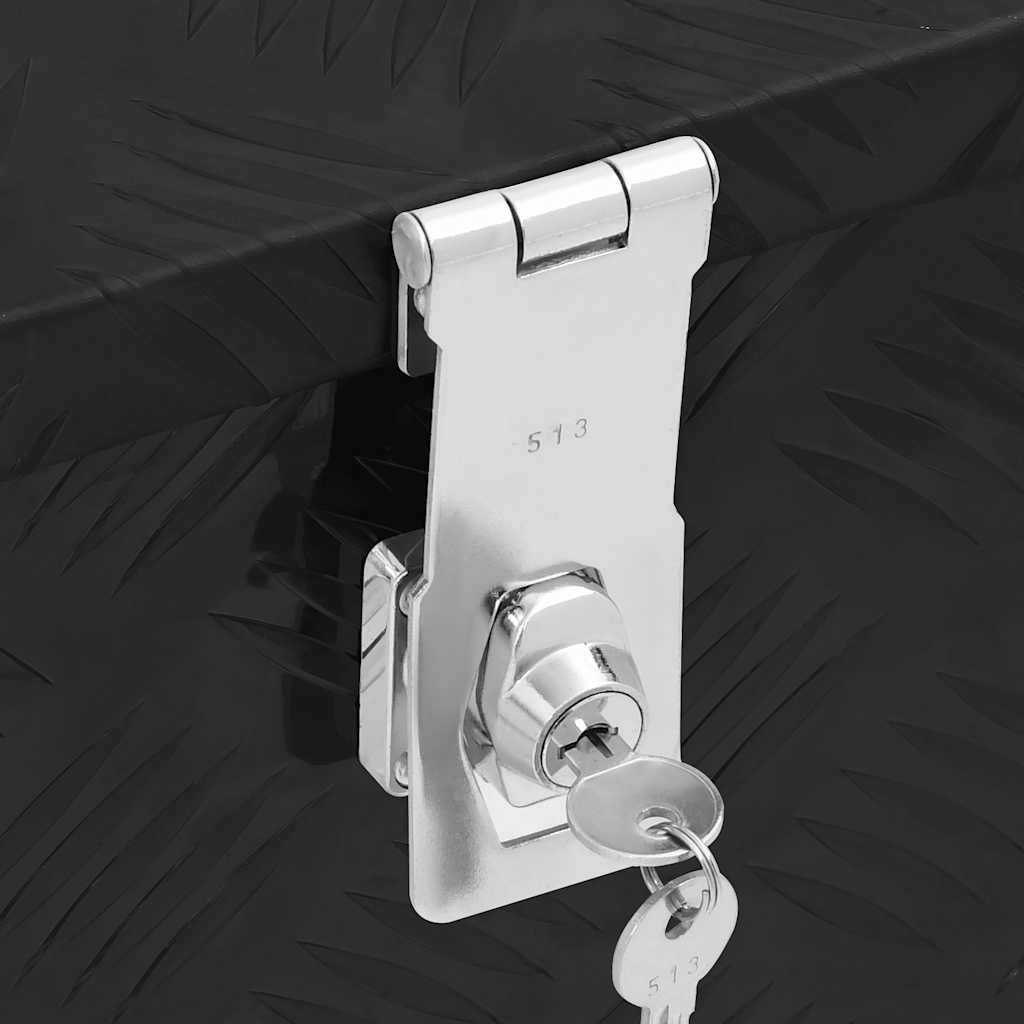 Κουτί Αποθήκευσης Μαύρο 80 x 39 x 30 εκ. από Αλουμίνιο - PAKOBAZAAR