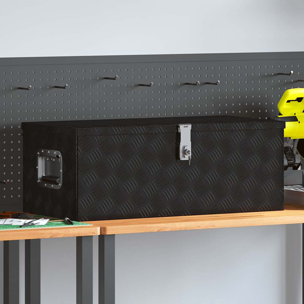 Κουτί Αποθήκευσης Μαύρο 80 x 39 x 30 εκ. από Αλουμίνιο - PAKOBAZAAR