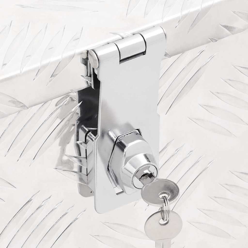 Κουτί Αποθήκευσης Ασημί 90x47x33,5 εκ. από Αλουμίνιο - Pakobazaar