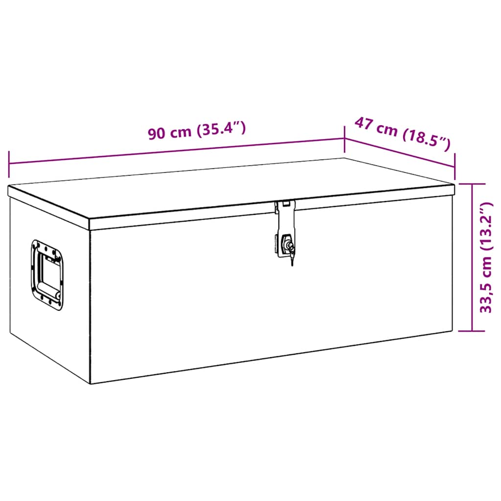 Κουτί Αποθήκευσης Ασημί 90x47x33,5 εκ. από Αλουμίνιο - Pakobazaar