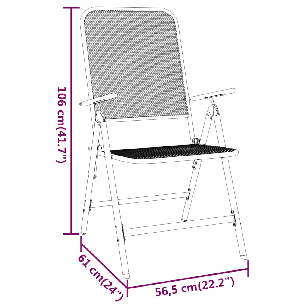 Σετ Τραπεζαρίας Κήπου 5 τεμ. Ανθρακί Εκτεταμένο Μεταλλ. Πλέγμα - PAKOBAZAAR